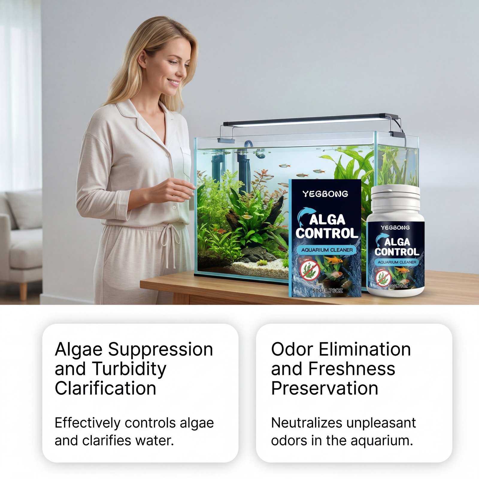 50g Aquarium Cleaner Powder Fi - огляд і ціна Planted Aquarium Algae Control