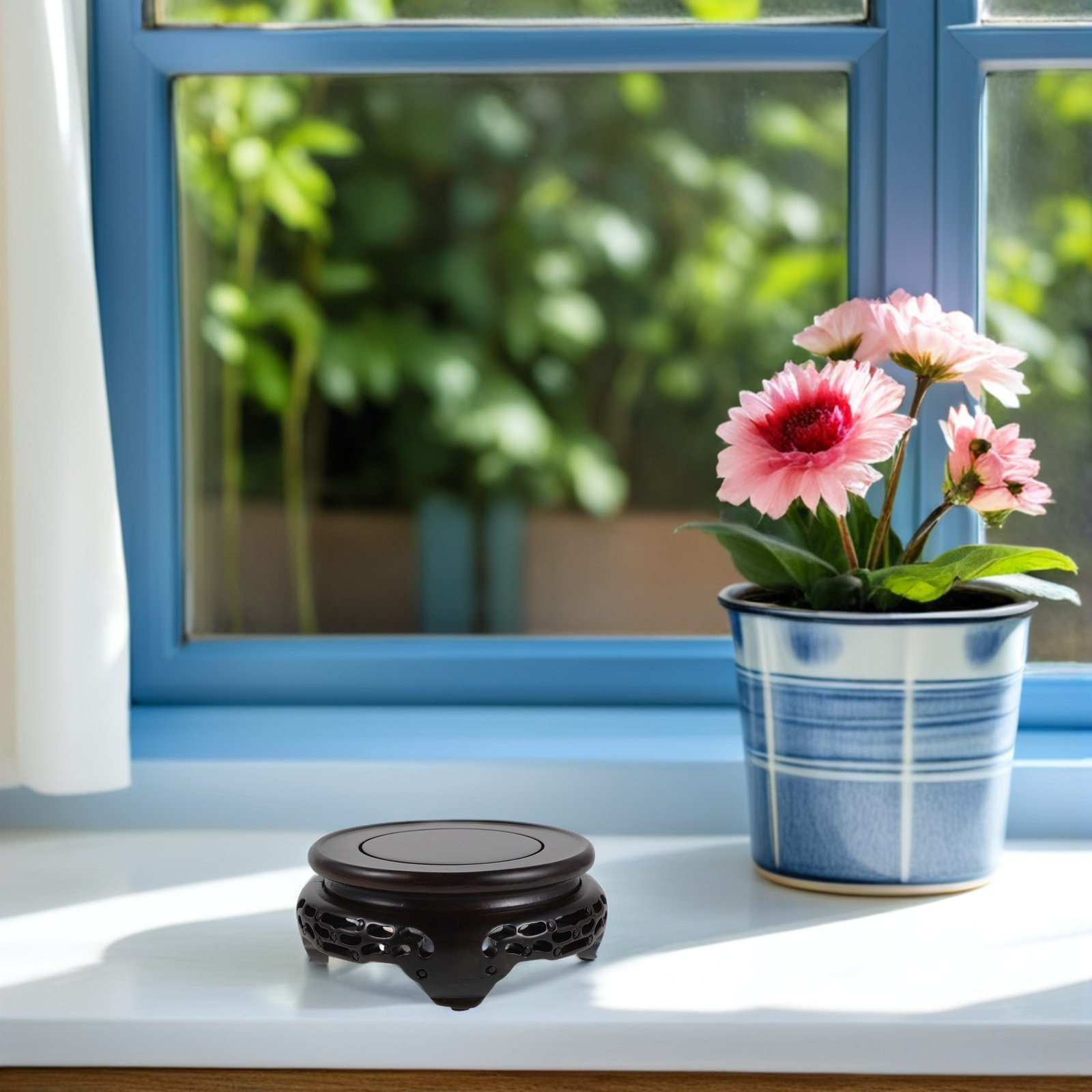 Wooden Vase Display Stand Roun - огляд і ціна Aquarium Plant Holder